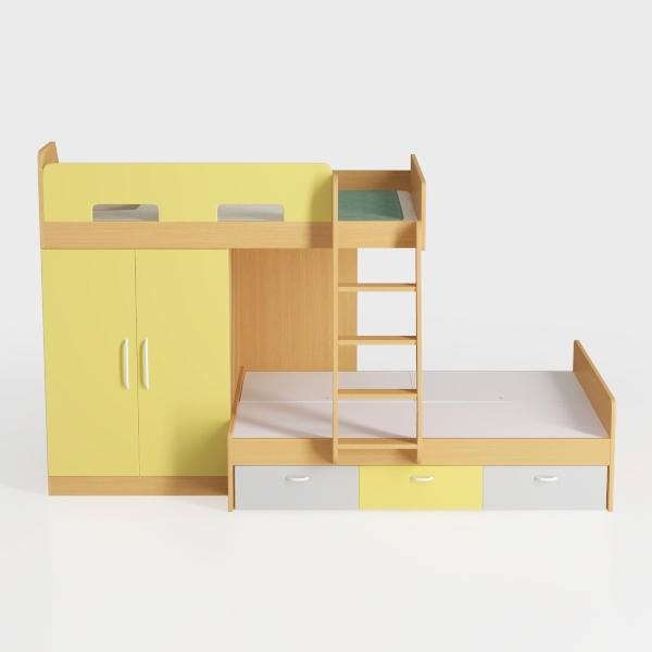 Interbeds Letto a castello MAX 4 dimensioni 200 x 80 cm con armadio e scrivania, colore a scelta con materasso (rosa)