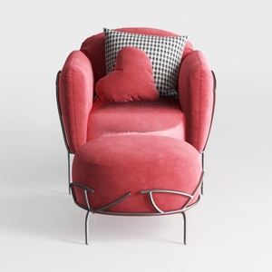 LITA Lazy Chair with Ottoman, Modern Accent Leisur