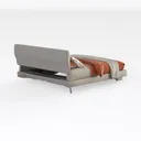 Minimalist Modern Leather Platform Bed with Bedding 3D Model Right 45 Degree View