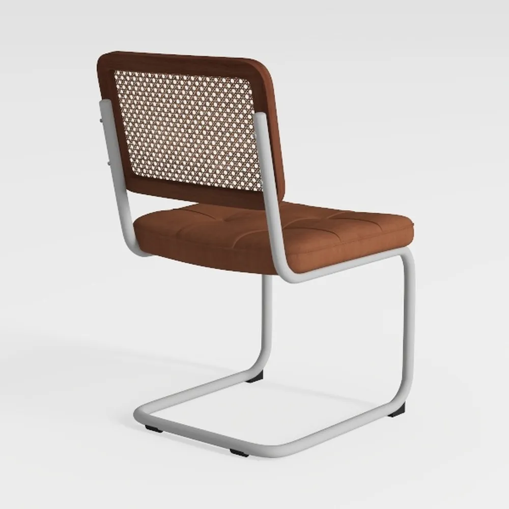 Pemberly Row Cane Back Vegan Leather Side Chair