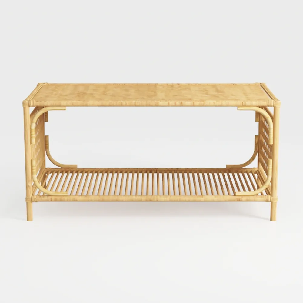 Shoe Storage Bench, Bamboo Entryway Bench with 2 