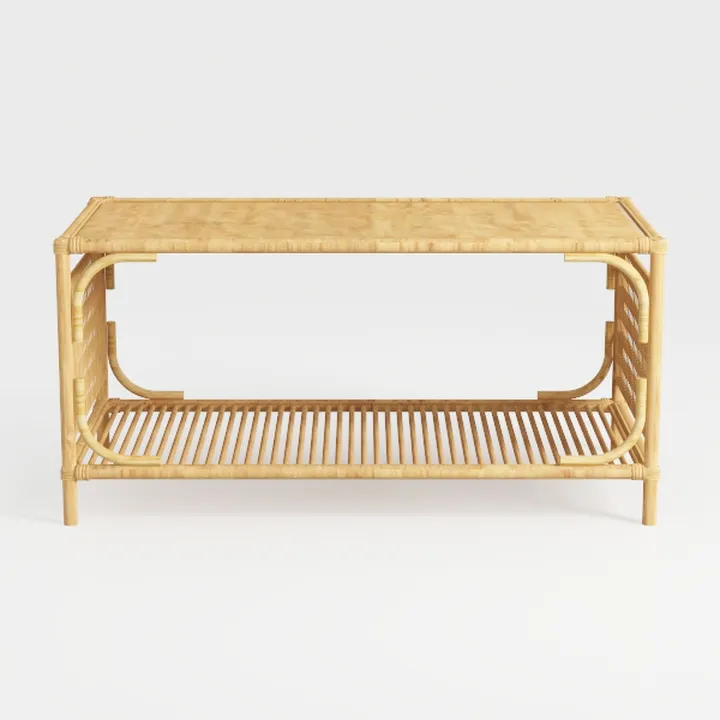 Shoe Storage Bench, Bamboo Entryway Bench with 2 