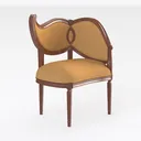 Deco 79 Polyester Living Room Accent Chair Curved  Right 45 Degree View