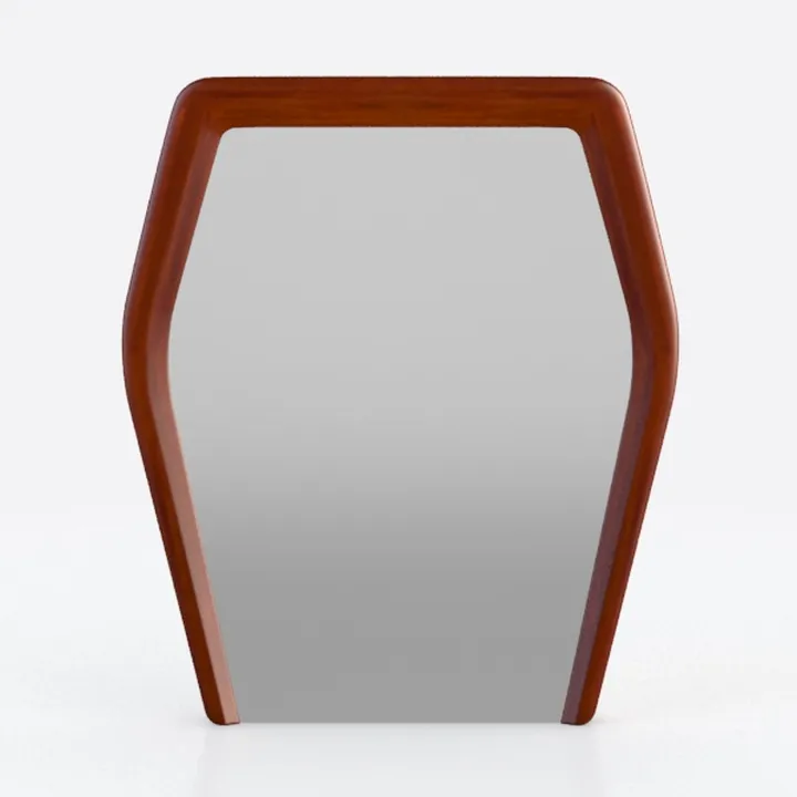 Modern Solid Walnut Wood Framed Wall Mirror 3D Model