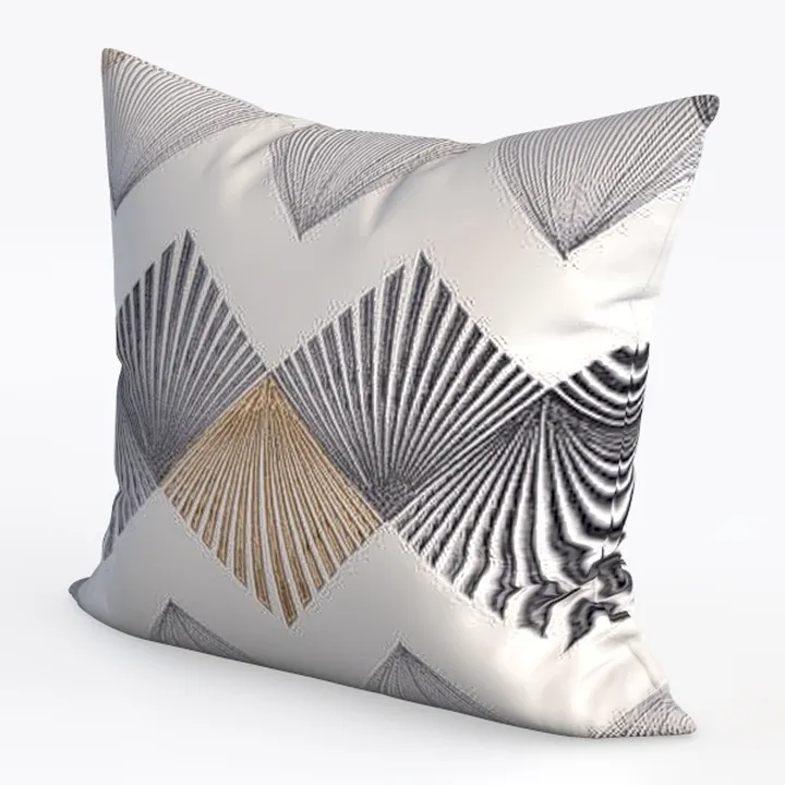 Modern Geometric Pattern Fabric Throw Pillow 3D Model