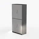 71” Metal Storage Cabinet-Lockable File Garage Left 45 Degree View