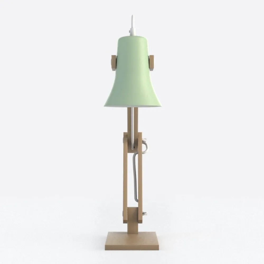 Table Lamp,Wooden Adjustable Tri-Color Desk &