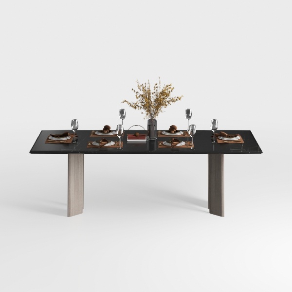 Krevor Series Modern Deep Grey Stone 62 in. Rectan