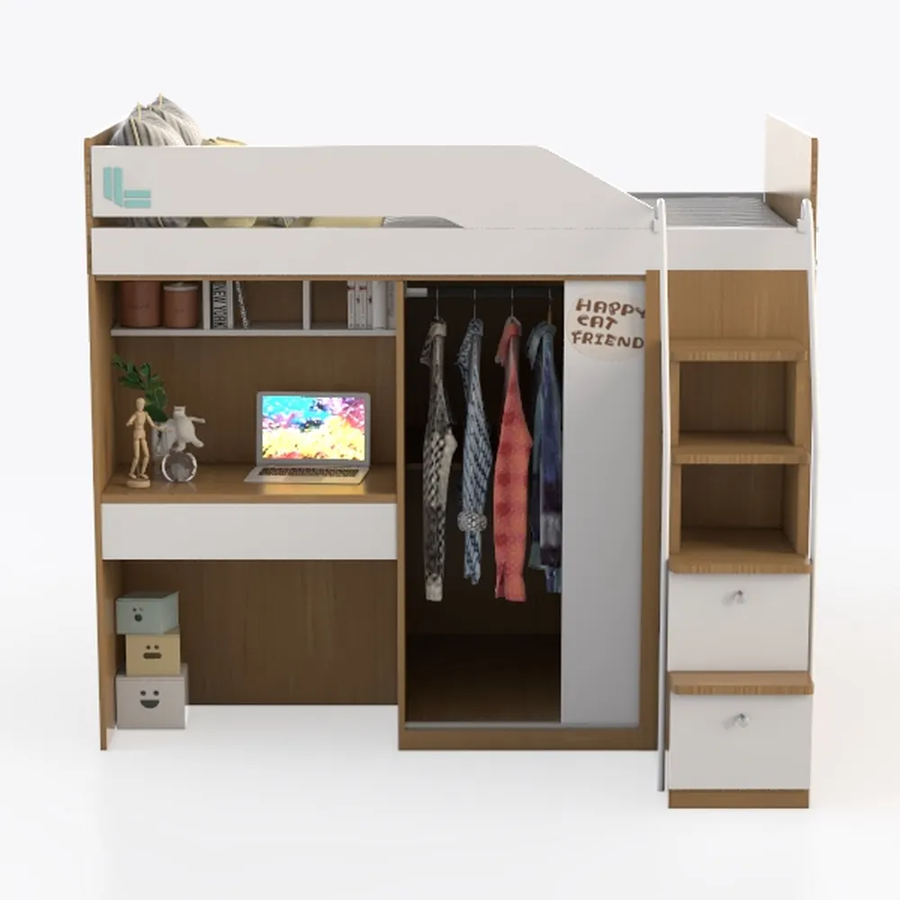 Harper & Bright Designs Full Size Loft Bed with De