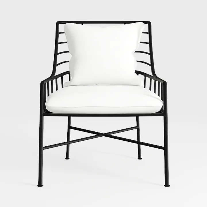 Modern Black Metal Fabric Upholstered Accent Chair 3D Model