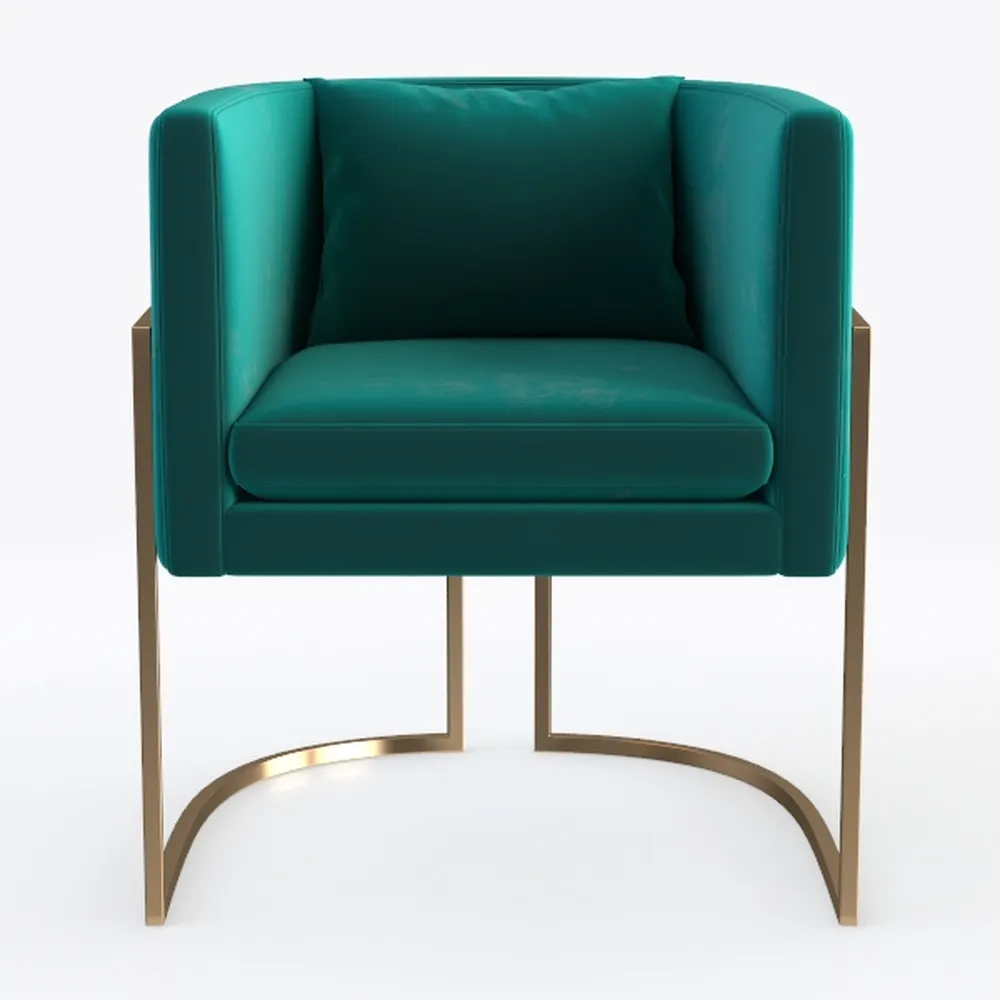 Velvet Accent Chair Green Modern Comfy Upholstered