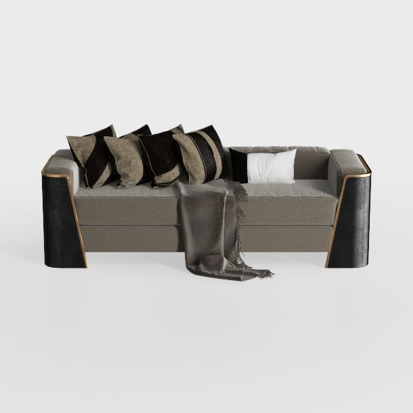 Armen Living Serenity 79&quot; Fossil Gray Velvet Sofa 