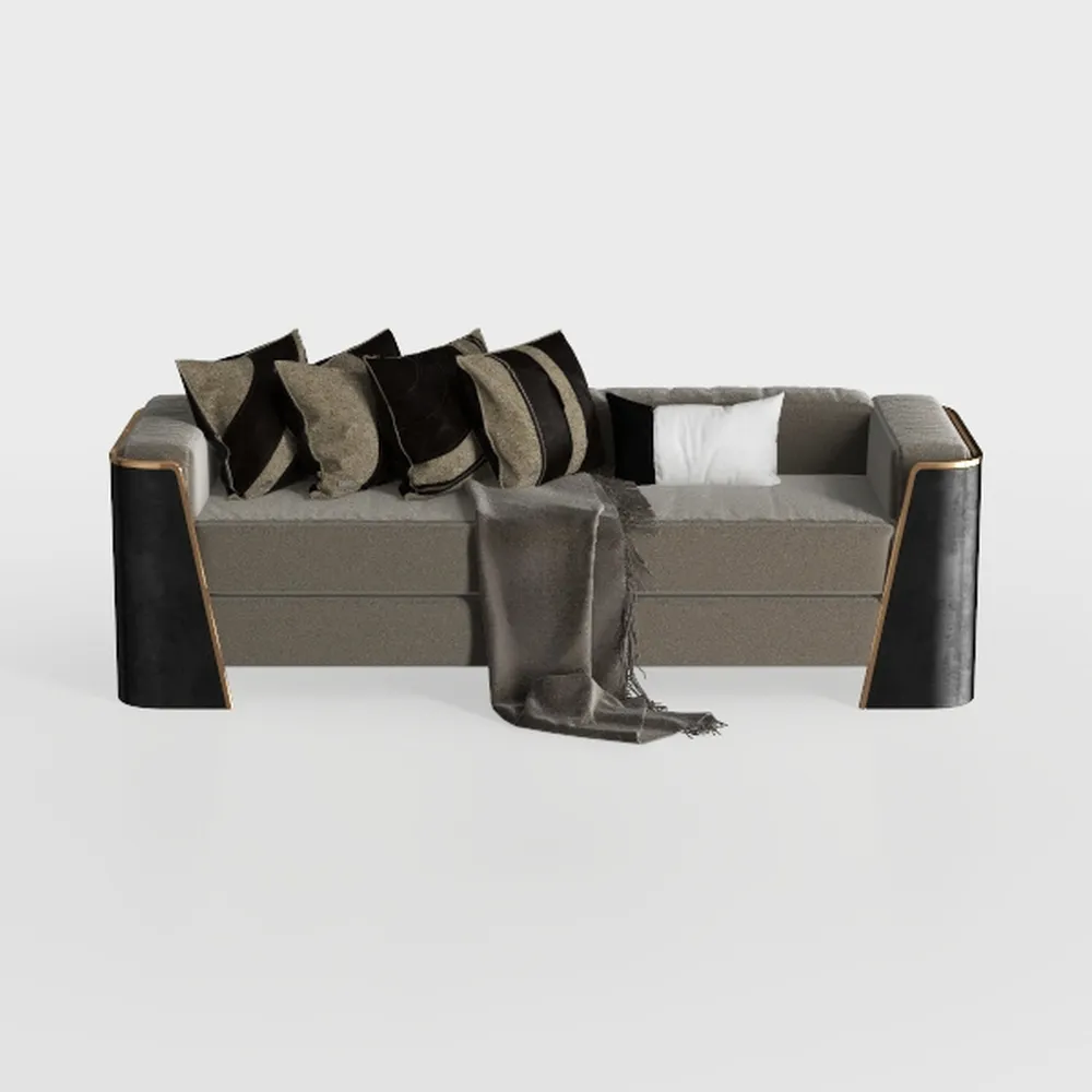 Armen Living Serenity 79" Fossil Gray Velvet Sofa 