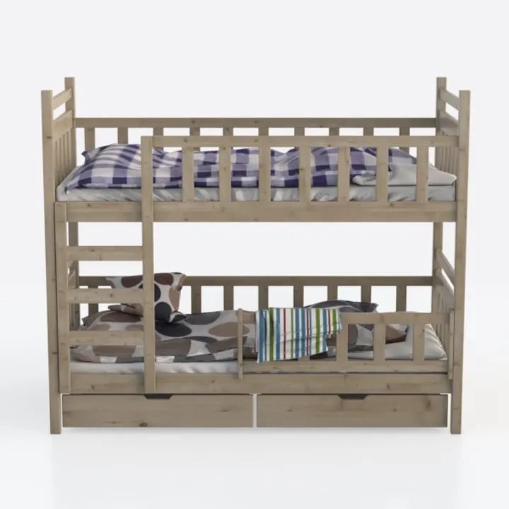 Full XL Over Queen Bunk Bed with Full Length Guard