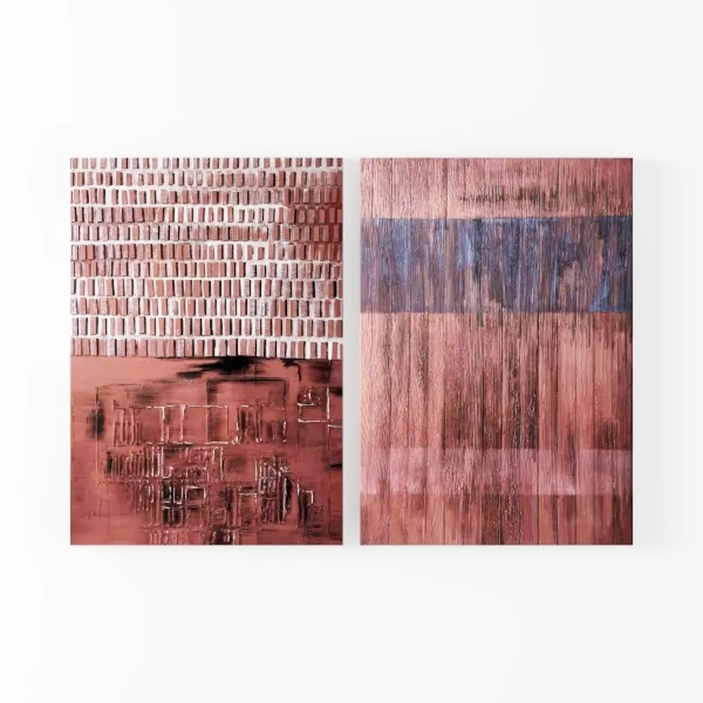 Large Abstract Red Black White Canvas Wall Art