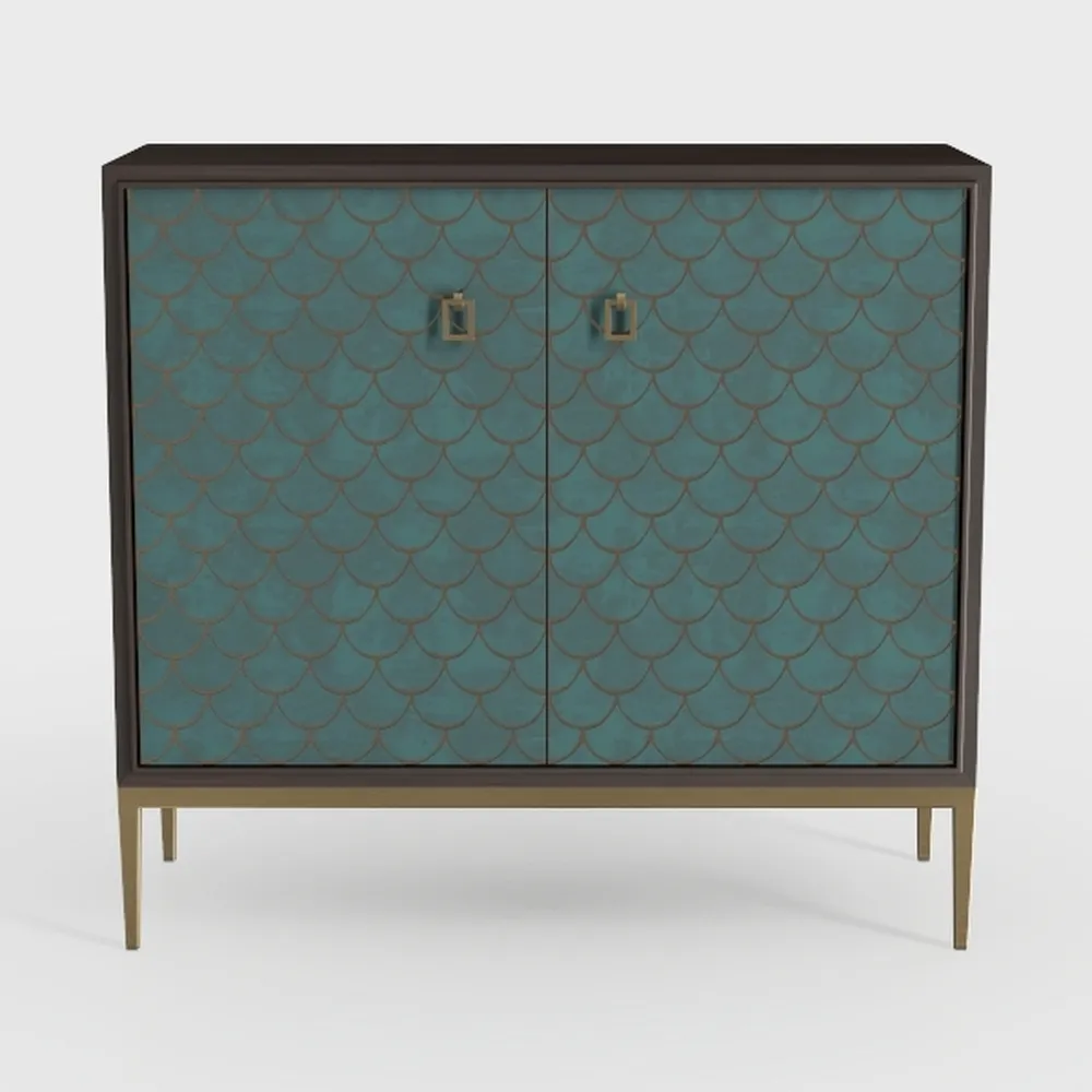 ARTPOWER Green Accent Cabinet with Doors, Modern