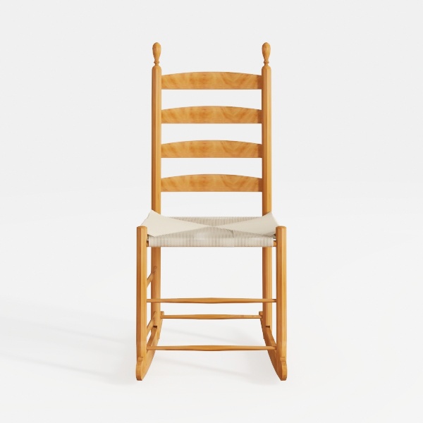Cream White Solid Acacia Wood Rocking Chair for