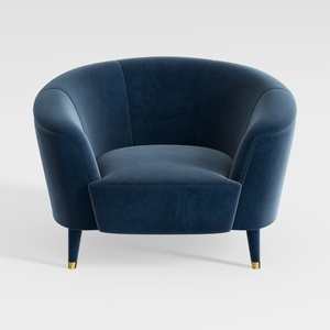 LINSY Accent Chair with Ottoman, Modern Barrel