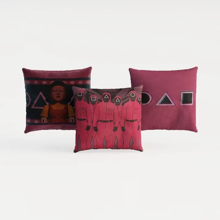 Custom Themed Velvet Throw Pillow Set 3D Model