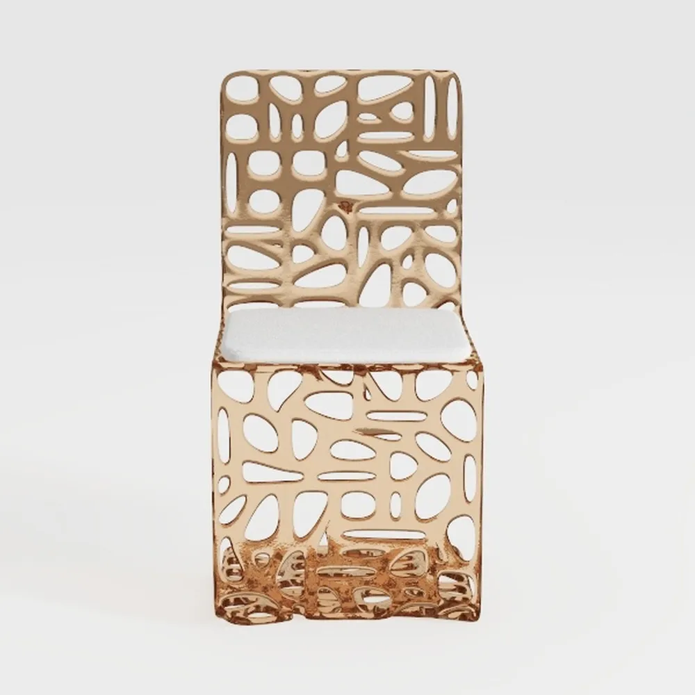 Belmont Modern Aluminum Drum End Table, Gold