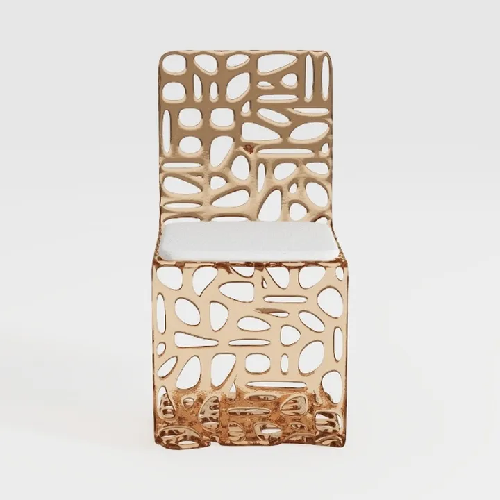 Belmont Modern Aluminum Drum End Table, Gold