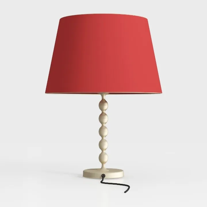 Minimalist Red Fabric Metal Table Lamp 3D Model