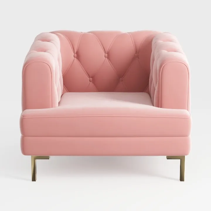 QHITTY Chesterfield Chair, Accent Armrest Velvet