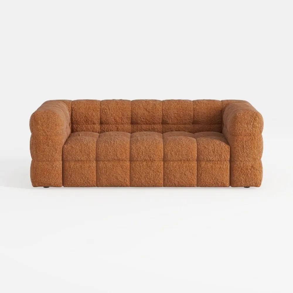 91.5" Modern Boucle Sofa with Deep Seat, 3