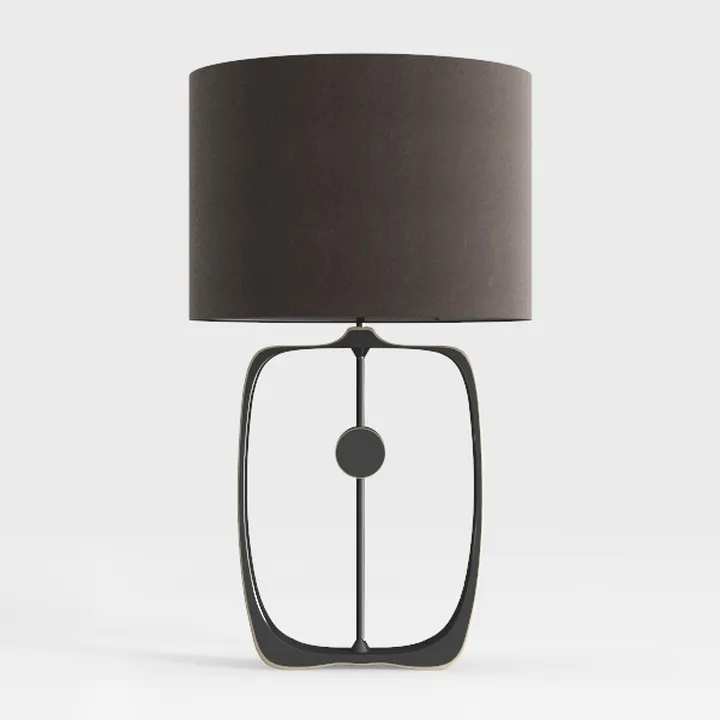Modern Minimalist Black Metal Fabric Table Lamp 3D Model