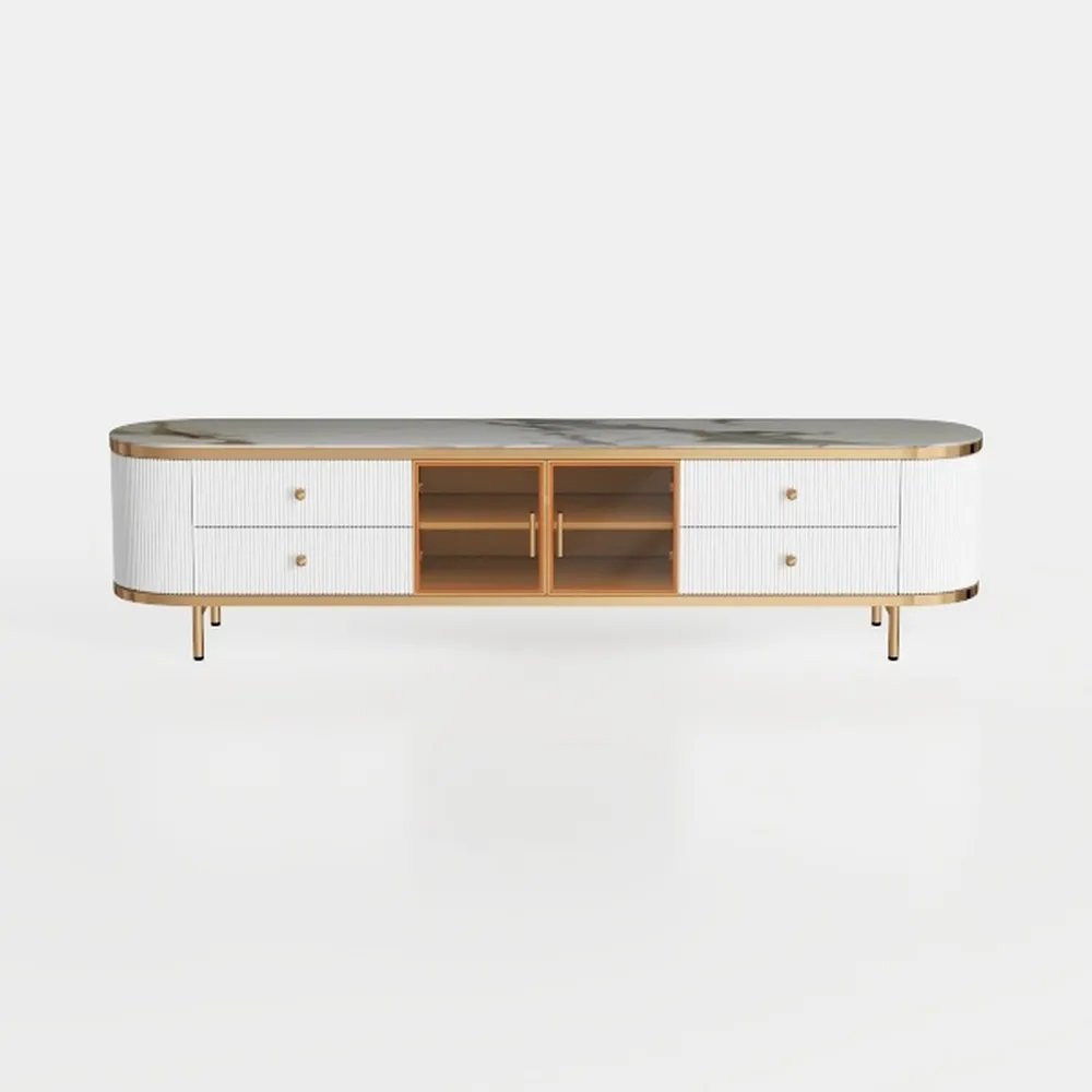 OKD Luxury 70" Fluted TV Stand, Modern Chic