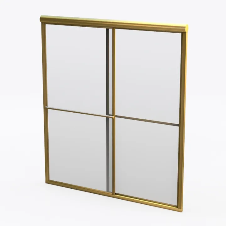 Brass Frame Glass Window 3D Model
