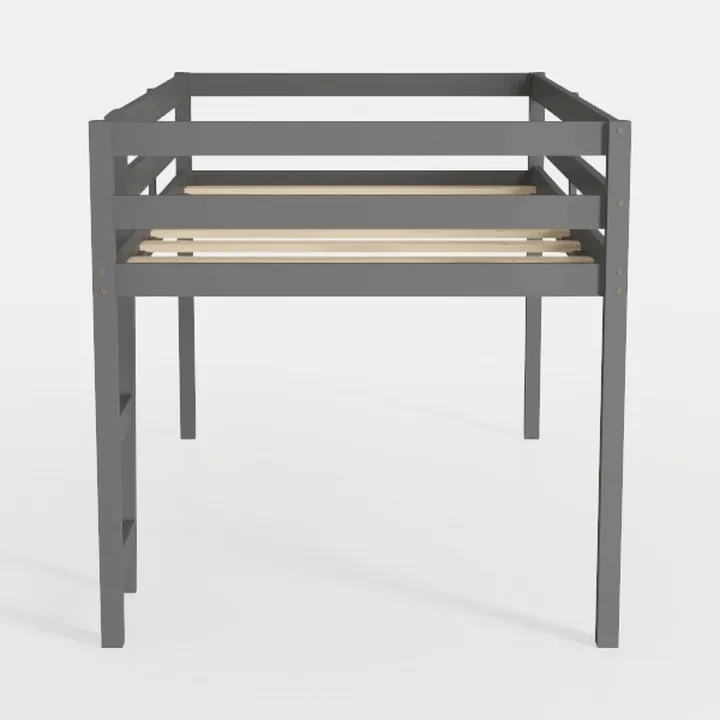 Twin Loft Bed Frame for Kids & Teens | Rubber Wood