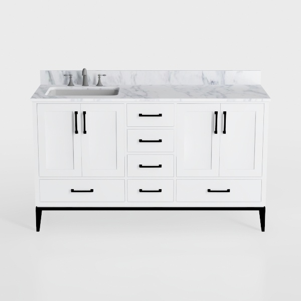 Elan 60" Double Bathroom Vanity by Wyndham Collection - White