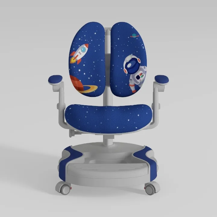 Cartoon Space Themed Kids Ergonomic Office Chair 3D Model