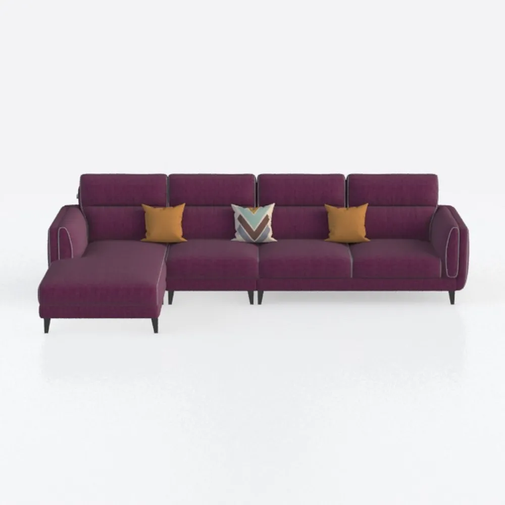 Glory Furniture Malone Microsuede Sectional in Pur