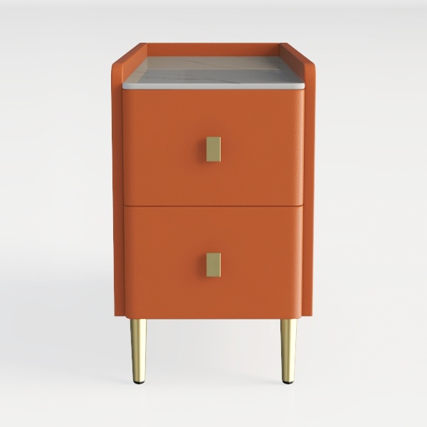 Nightstand Retro 2 Drawer Bedside Side Table