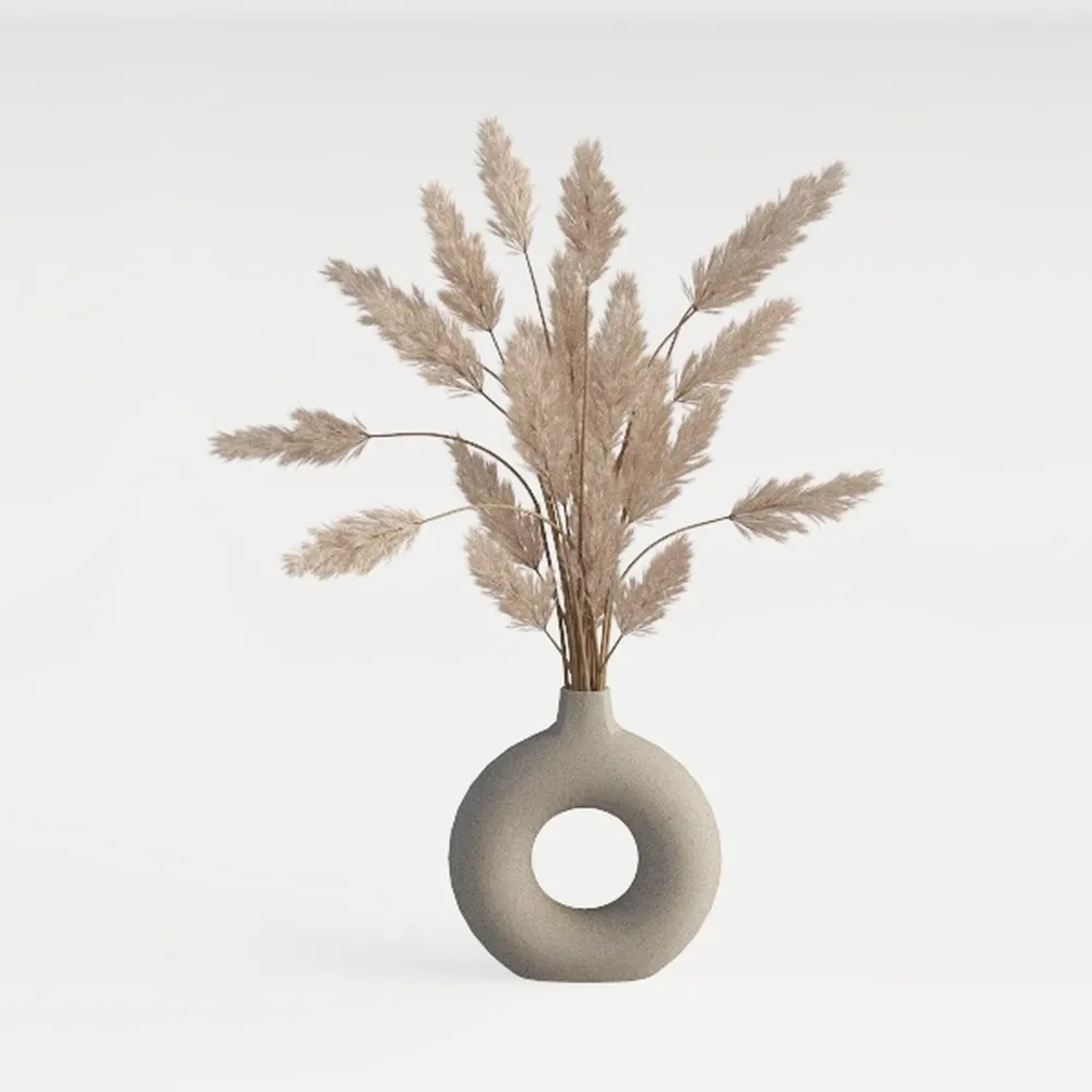 Snuggle Hollow Ceramic Vase Set of 2, Boho ins