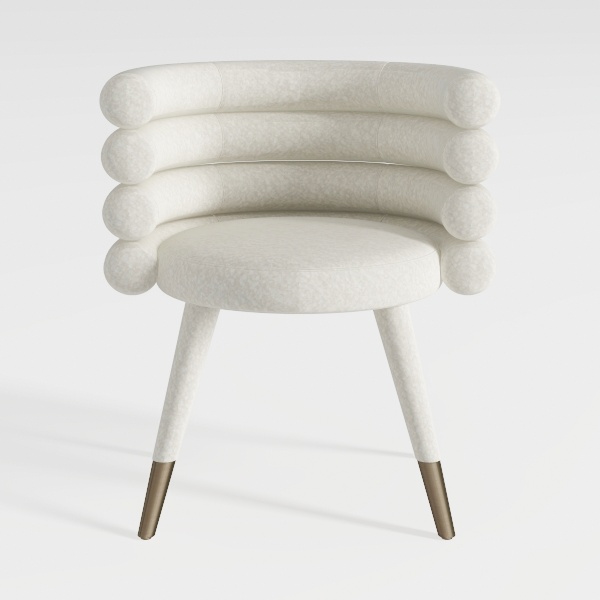 YOXIER Velvet Accent Shell Chair with Gold Metal L