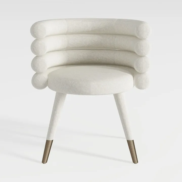 YOXIER Velvet Accent Shell Chair with Gold Metal L