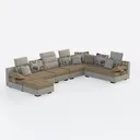 EcoSummer 112'' Large L-Shaped Sectional Sofa, Mod Right 45 Degree View
