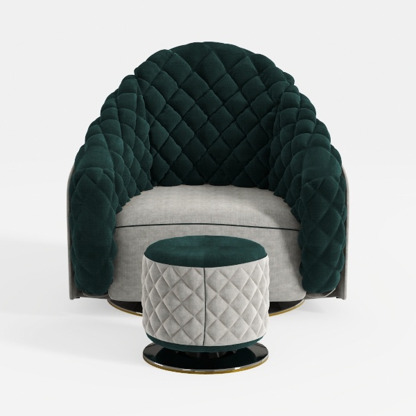 Mid-Century Velvet Swivel Accent Chair Set with