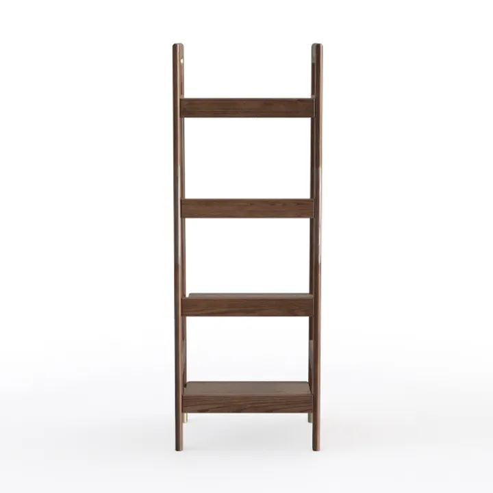 Minimalist Walnut Wood Ladder Shelf 3D Model