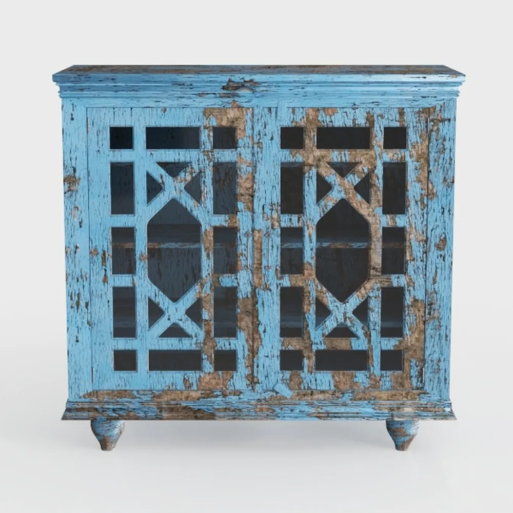 Buffet Cabinet with Storage, Wooden Carved