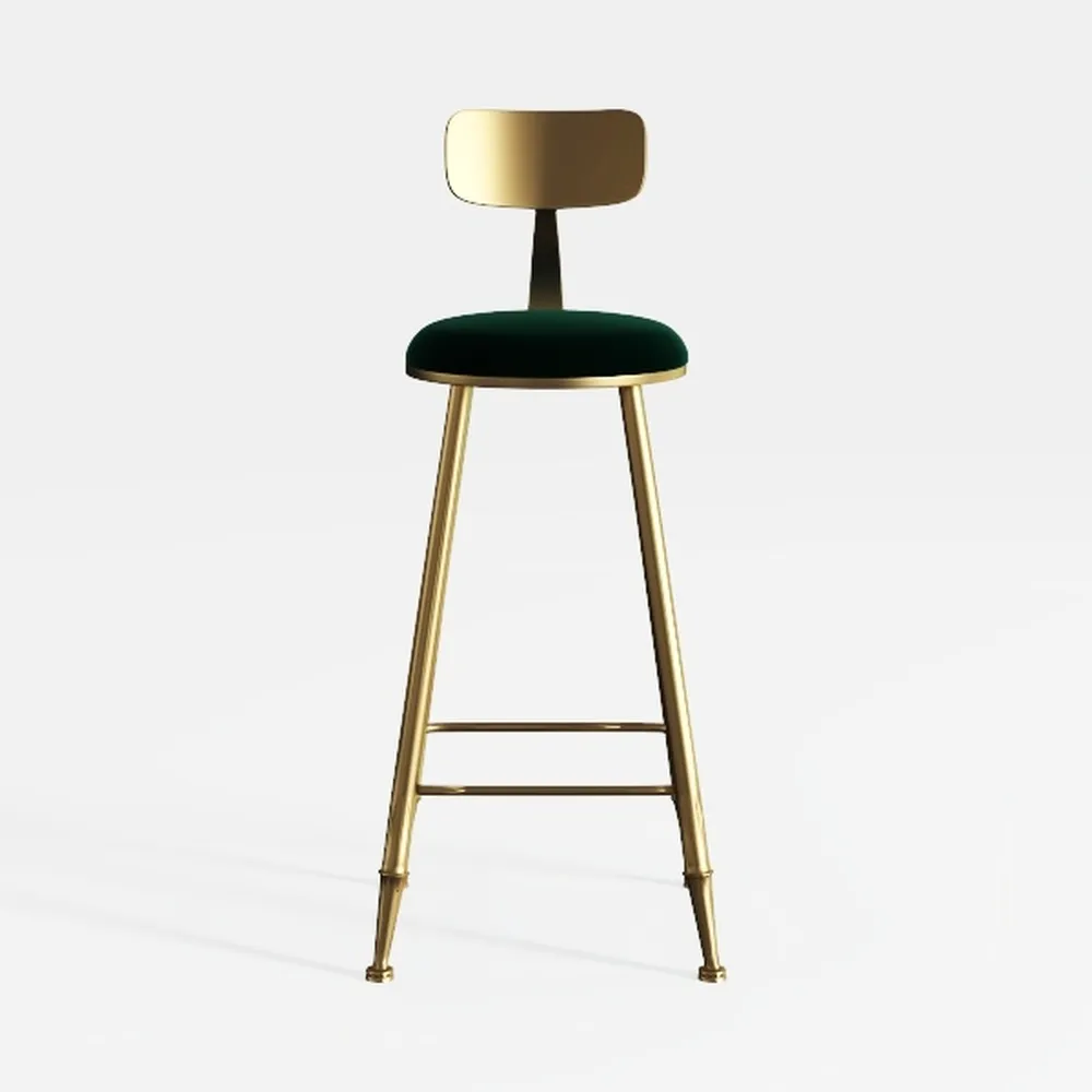 Tristan Gold Plated with Green Velour Bar Chairs (