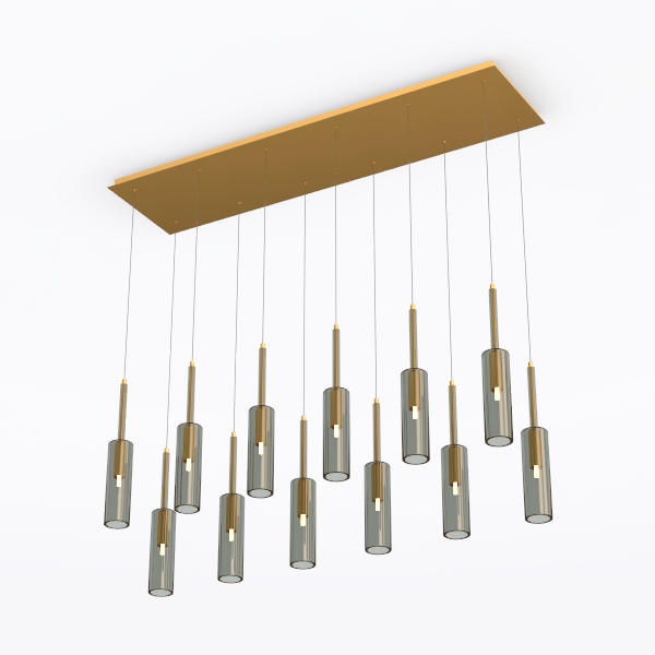 Modern Crystal Chandelier, 45&quot; Gold Raindrop 