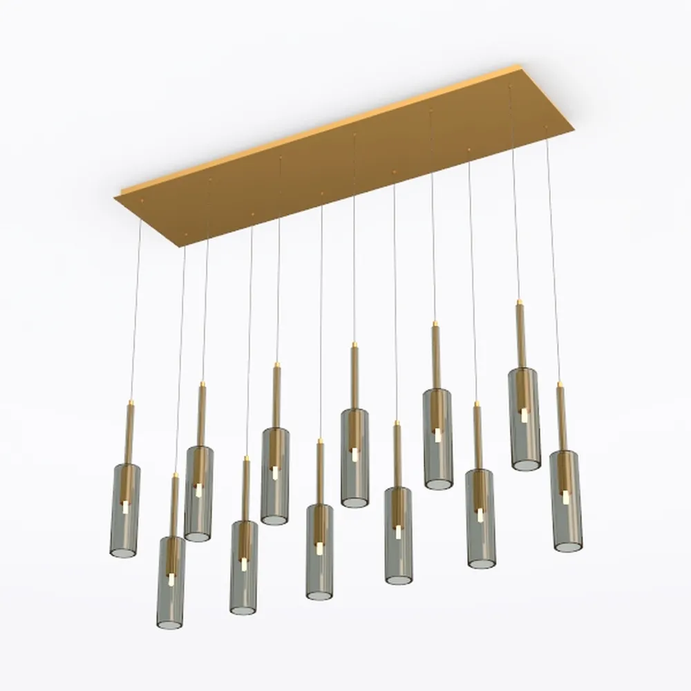 Modern Crystal Chandelier, 45" Gold Raindrop 