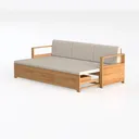 Minimalist Solid Wood Linen Storage Sofa 3D Model Left 45 Degree View