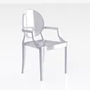 Milan Clear Modern Wire Design Dining Armchair Right 45 Degree View