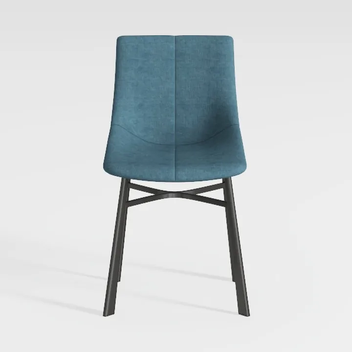 Modern Fabric Upholstered Metal Dining Chair 3D Model