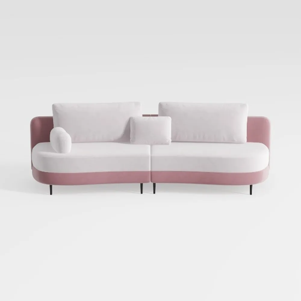 BAXMUY 94.4” Oversized Cloud Couch, Pink Chenille 